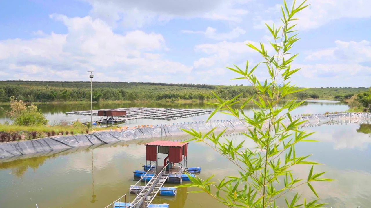 Floating water infrastructure platform on an FKLM reservoir supporting water security operations.